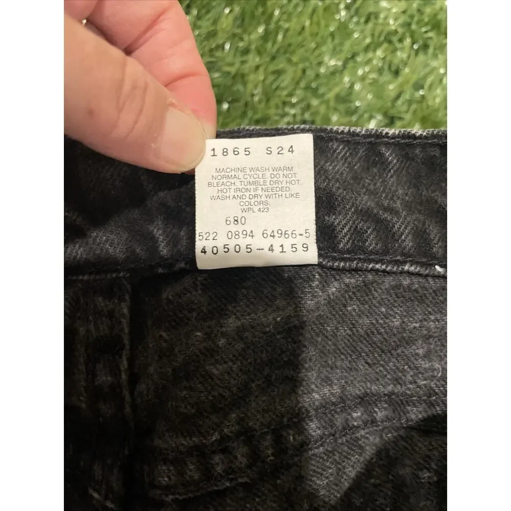 Vintage 90s Levis 505 Orange Tab Black Jeans Made In USA 32x32 Fits 31x31 Faded